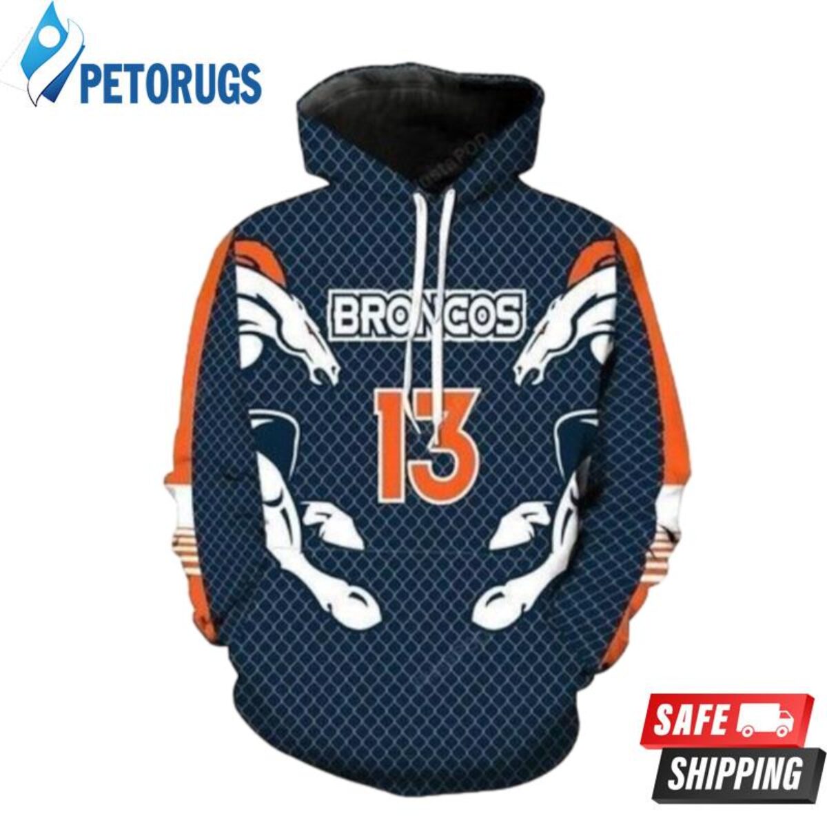 Denver Broncos Team Logo Football 3D Hoodie Nfl 3D Sweatshirt