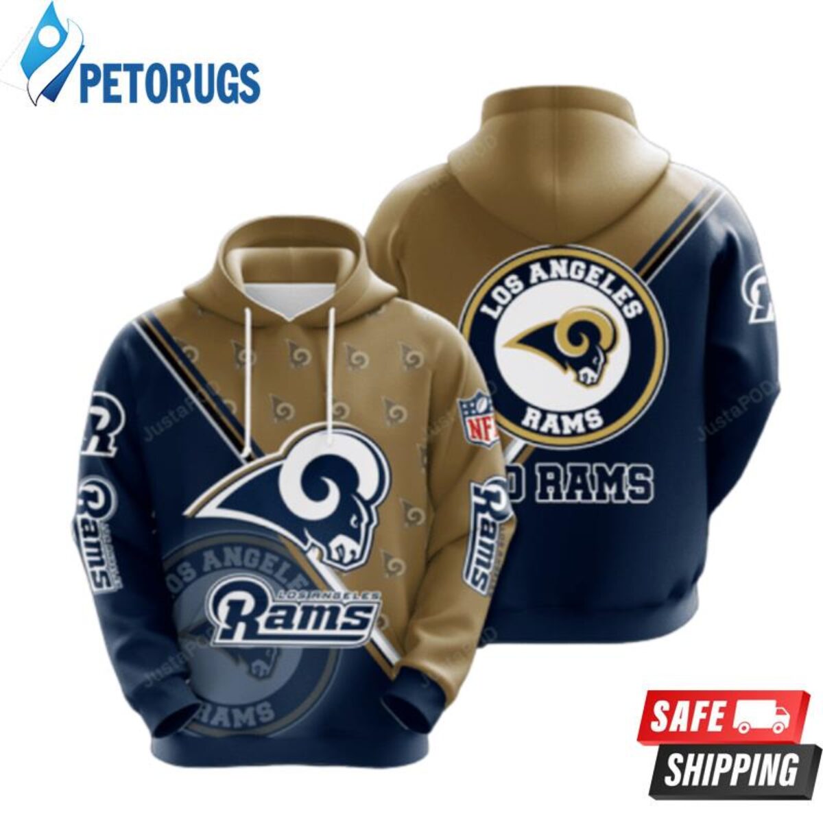 Los Angeles Rams Awesome And Pered Custom Los Angeles Rams Graphic 3D Hoodie  - Peto Rugs