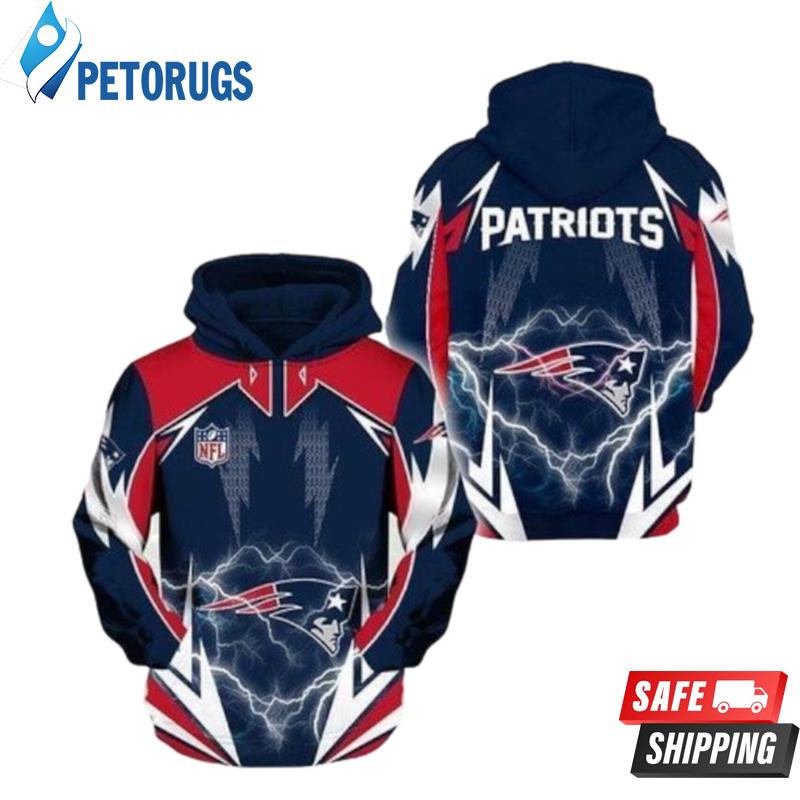 Nfl New England Patriots Lightning 3D Hoodie - Peto Rugs