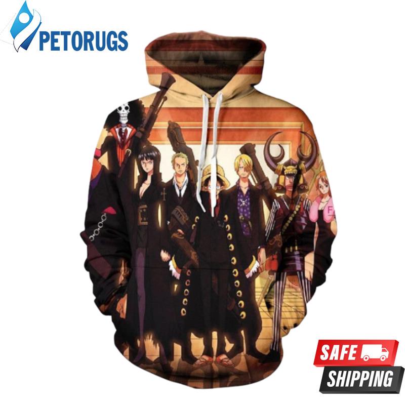 One Piece All In One Orange 3D Hoodie