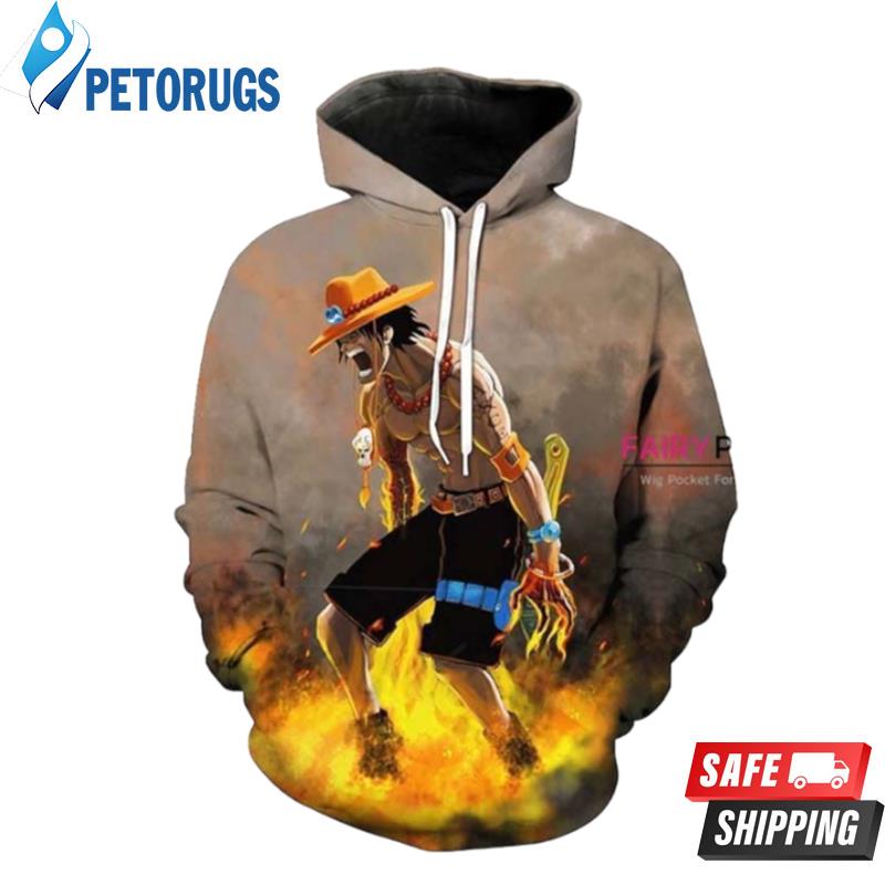 One Piece Portgas D Ace Sable Brown 3D Hoodie