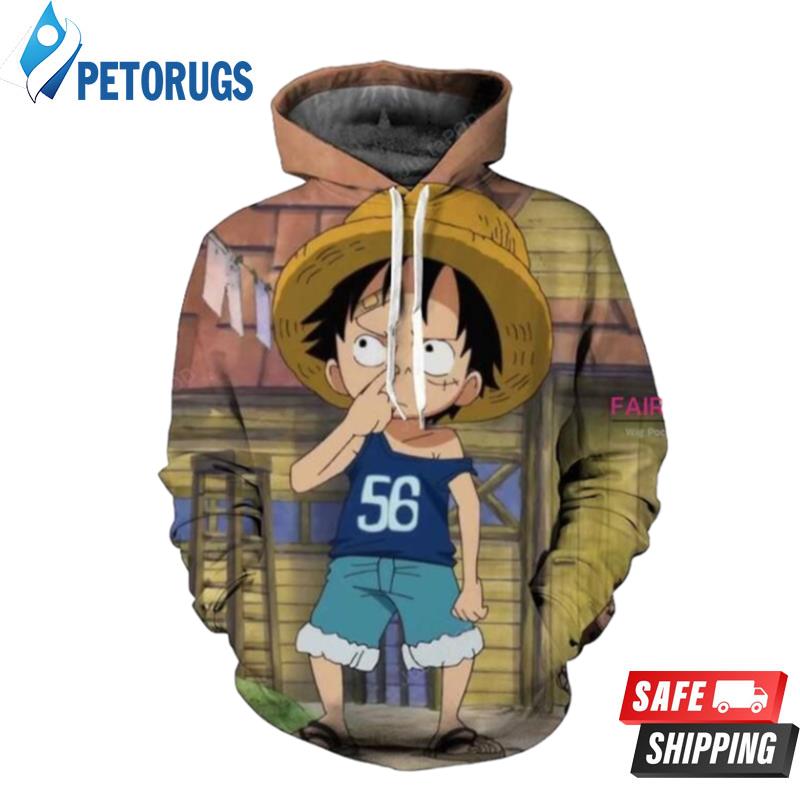 One Piece Young Monkey D Luffy 3D Hoodie
