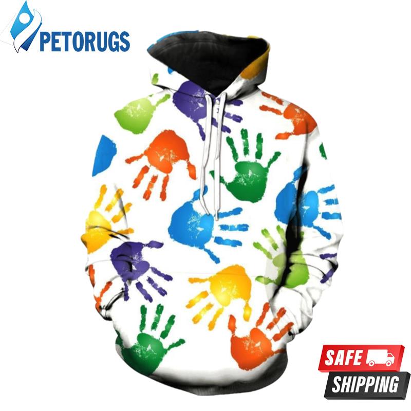 Painted Hand 3D Hoodie Painted Hand 3D Hoodie