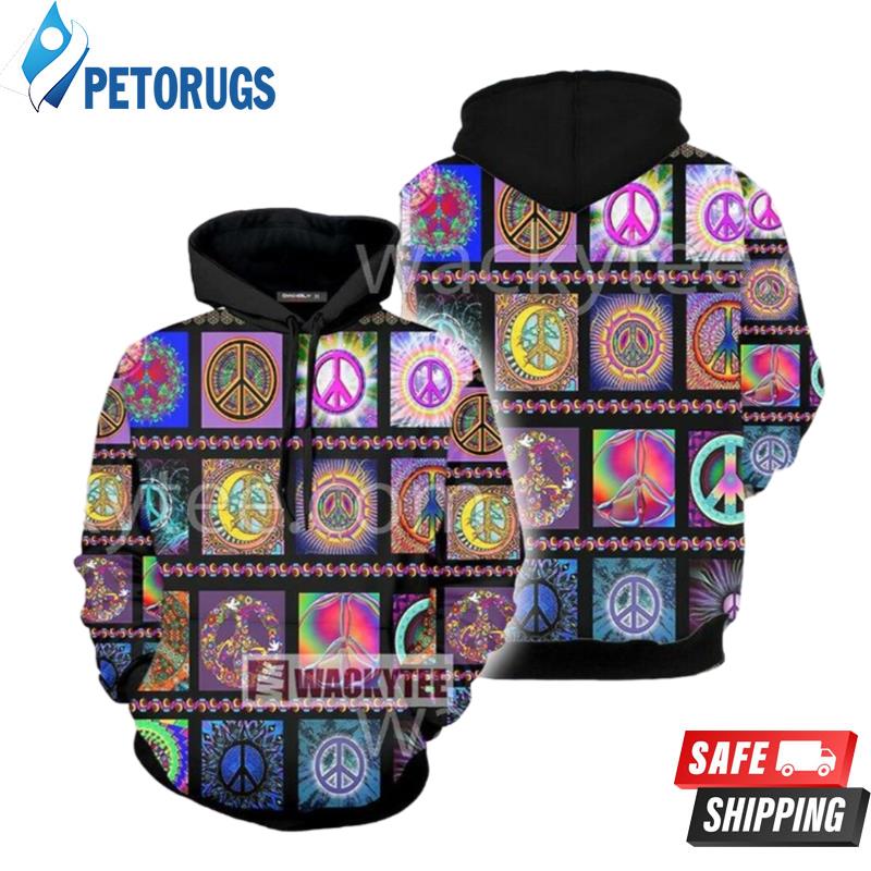 Peace Sign 4318 3D Hoodie - Peto Rugs