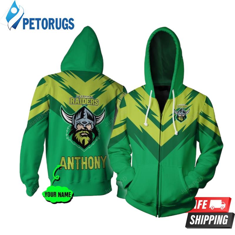 Personalized Canberra Raiders Ziczac Custom Name 3D Hoodie