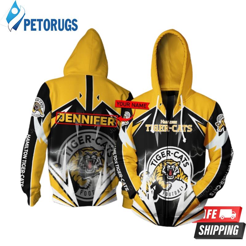 Personalized Hamilton Tiger Cats Custom Name 3D Hoodie