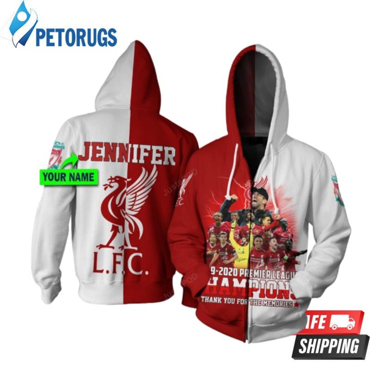Personalized Liverpool Champions Custom Name 3D Hoodie - Peto Rugs