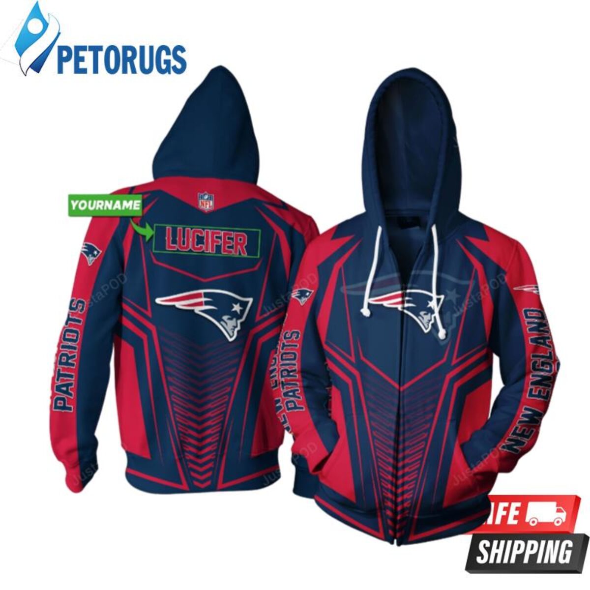 Personalized NFL New England Patriots 3D Hoodie Special Pink Tie