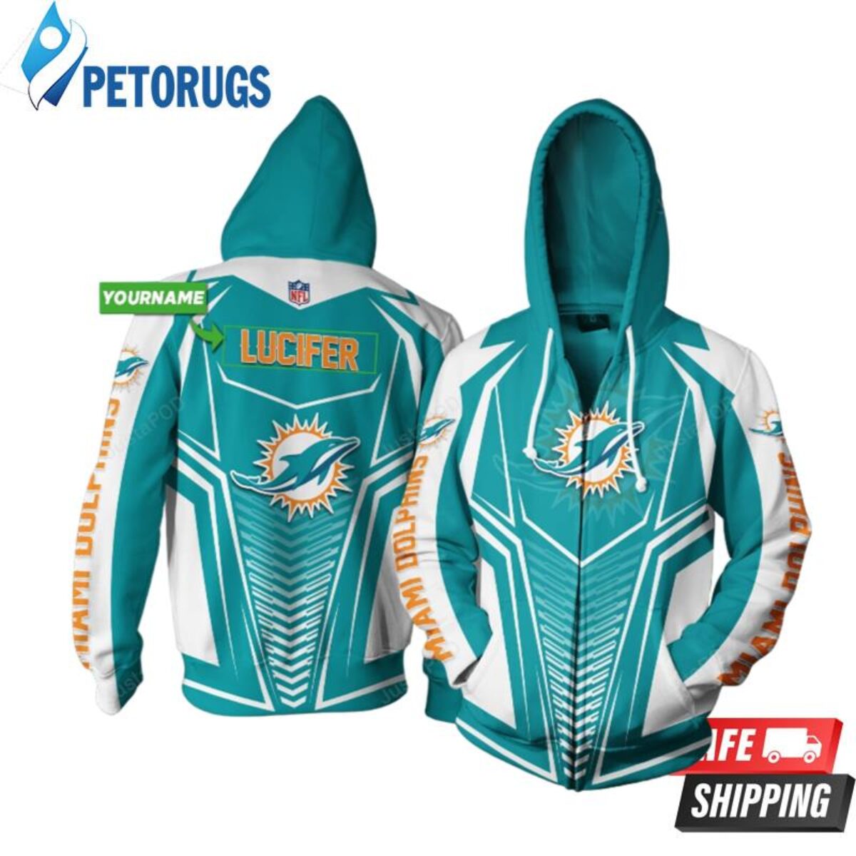 Miami Dolphins Nfl Custom Name Number Ugly Christmas Sweater