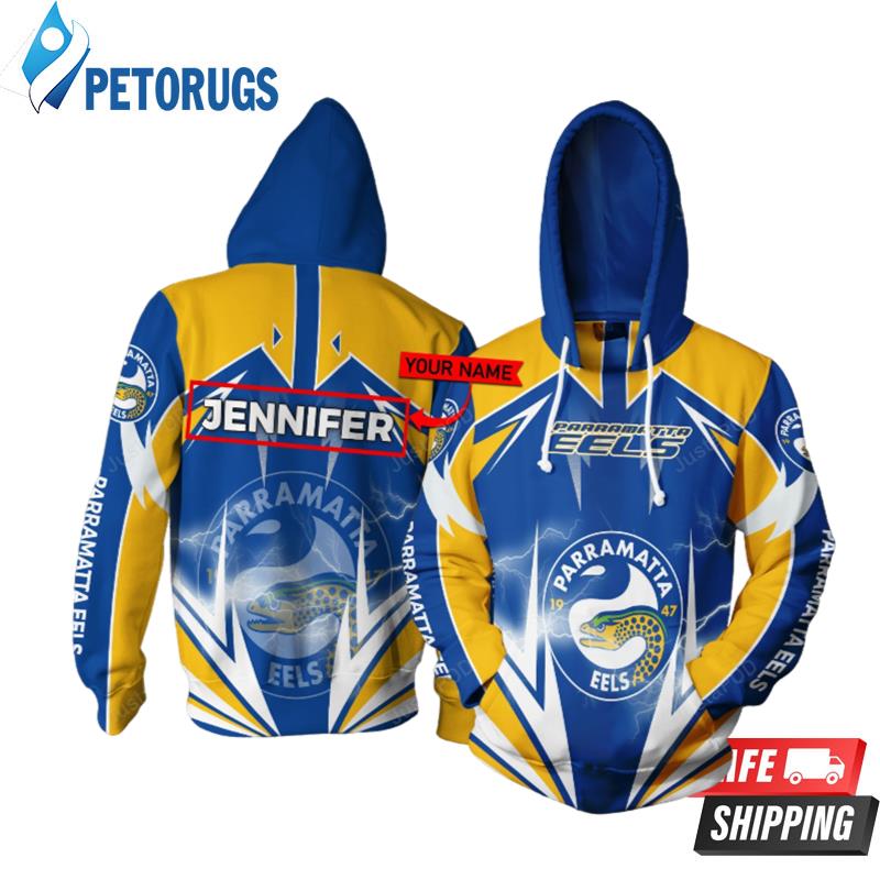 Personalized Parramatta Eels Lightning Custom Name 3D Hoodie