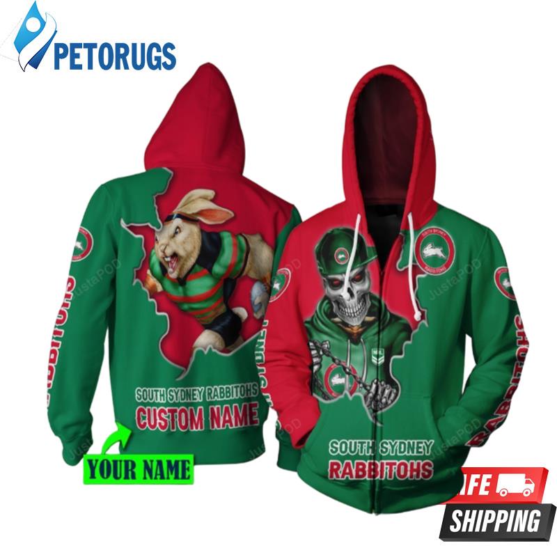 Personalized South Sydney Rabbitohs Nrl Custom Name 3D Hoodie