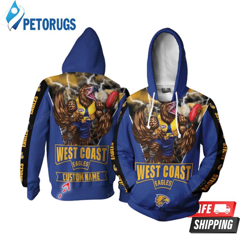 Personalized West Coast Eagles Afl Custom Name 3D Hoodie