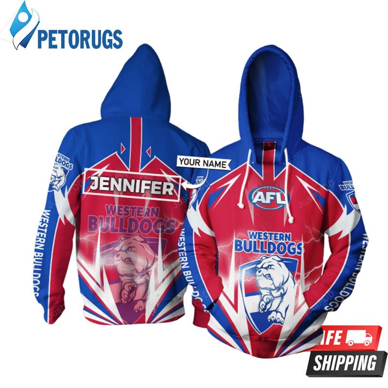 Personalized Western Bulldogs Lightning Custom Name 3D Hoodie