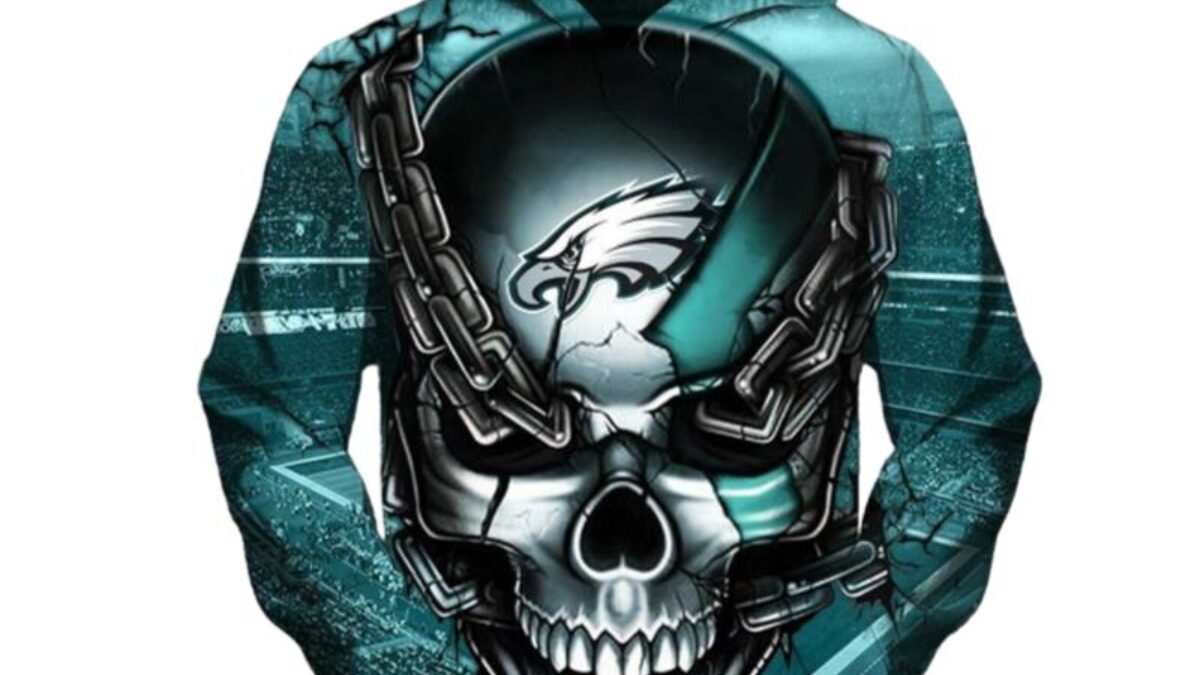 Philadelphia Eagles Hip Hop Skull Cool Logo Snapback Hoodie 3D