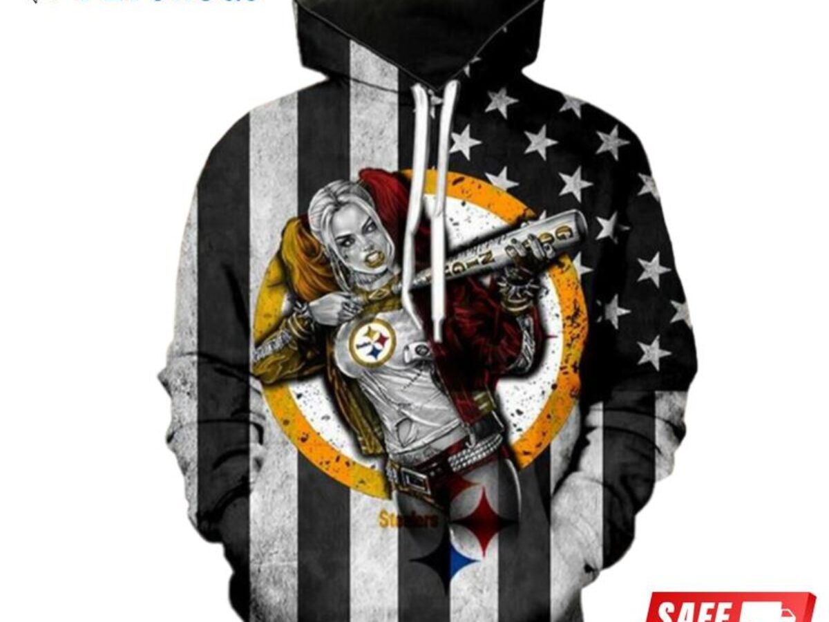 Nfl Pittsburgh Steelers 3d All Over Print Skull Zip Hoodie Model 8 