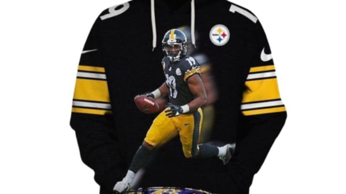 Steelers Football Hoodie Grey/ Black Hoodie Sports Fan Gear 