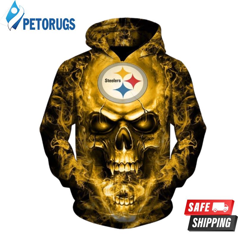 Pittsburgh Steelers Skull 3D Hoodie