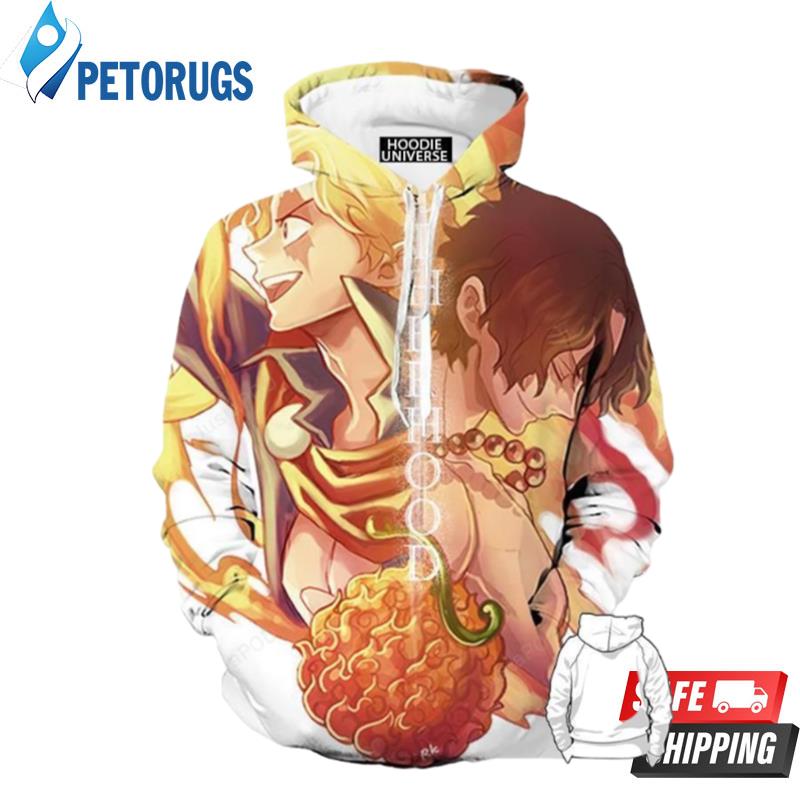Portgas D Ace Sabo And Mera Mera Nomi One Piece 3D Hoodie