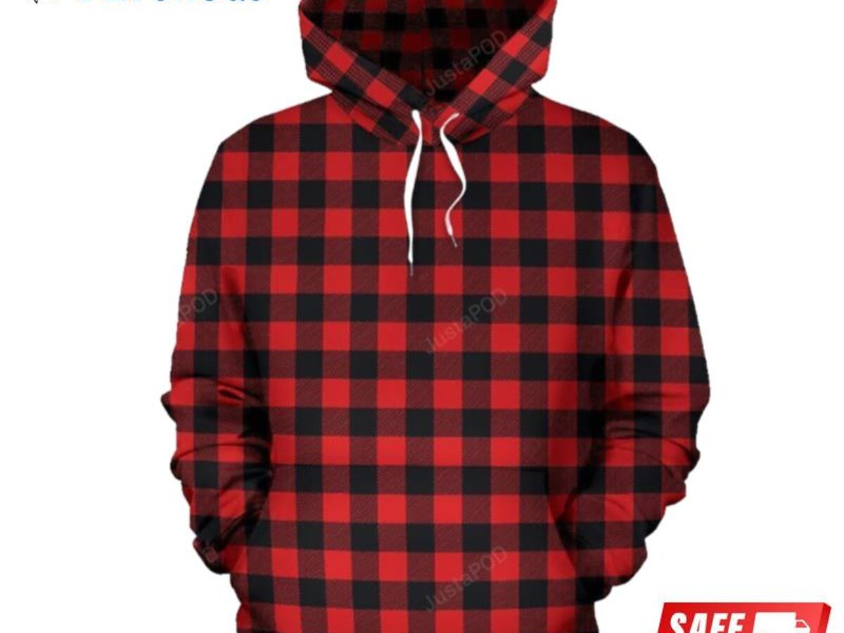 Red and black checkered sales hoodie