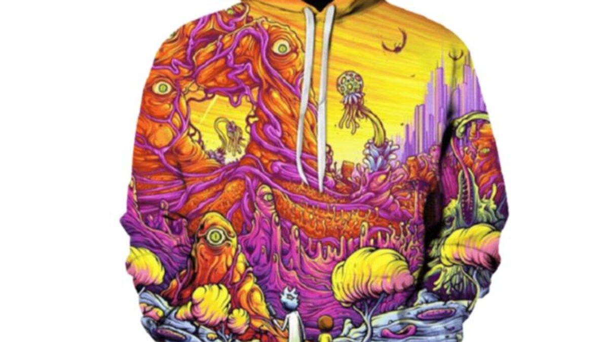 Purple rick and morty hoodie hot sale