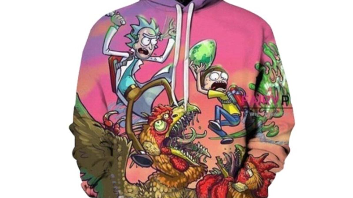 Rick And Morty Pink 3D Hoodie Peto Rugs