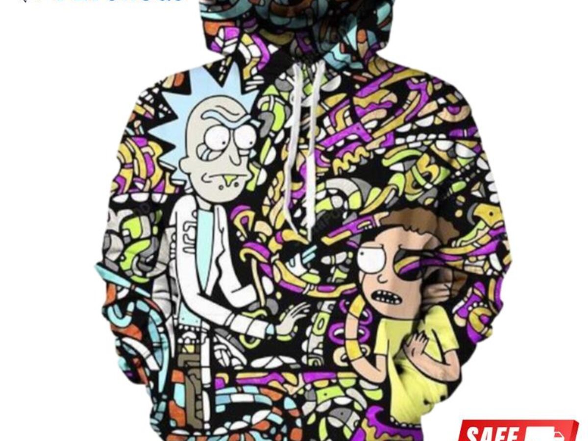 Trippy rick and 2025 morty hoodie