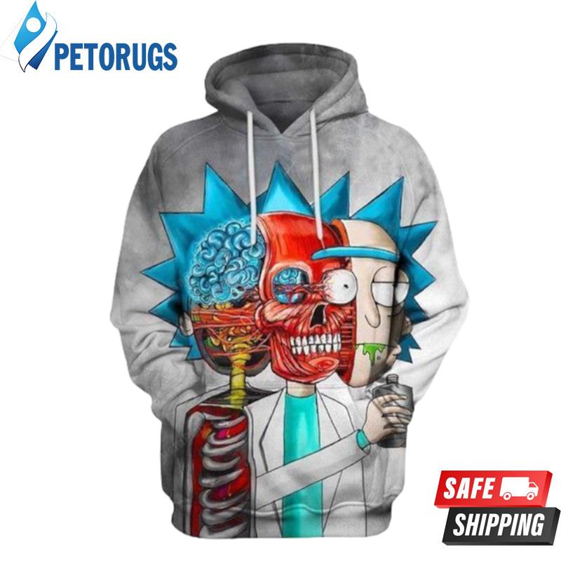 Rick and best sale morty skull hoodie