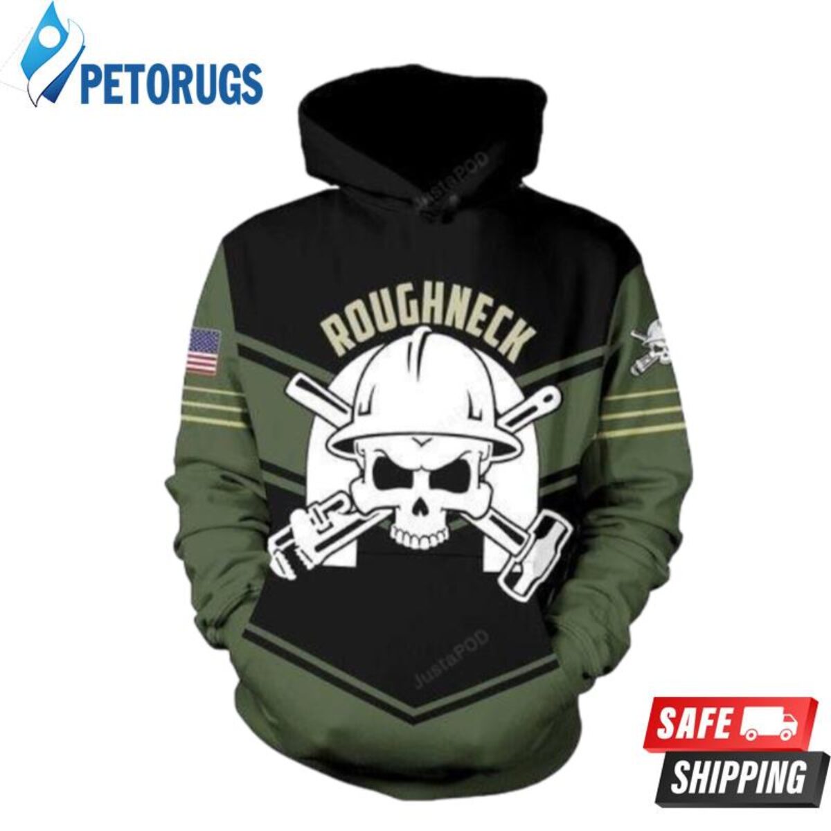 Men's Skull Dallas Cowboys While Custom Army Hoodie - Dallas Cowboys Home