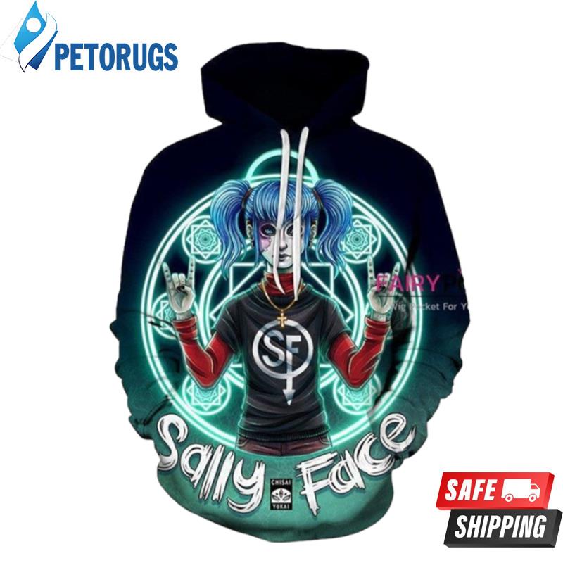 Sally Face Sal Fisher Black 3D Hoodie Sally Face Sal Fisher Black 3D Hoodie