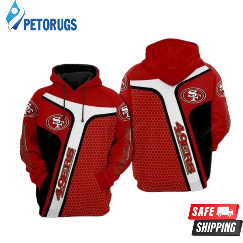San Francisco 49Ers Nfl Football Red Striped San Francisco 49Ers 3D Hoodie