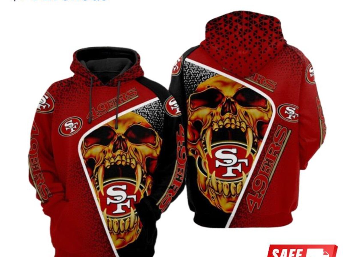 Personalized San Francisco 49ers Nfl Skull Custom 3d All Over Print Hoodie  - MetalSign Center