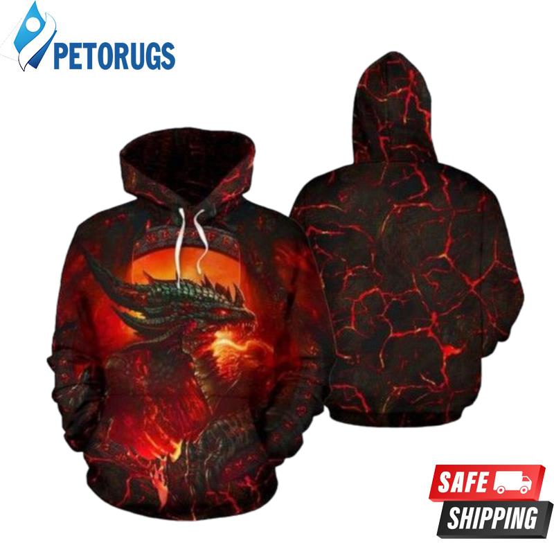 Scary Dragon Roaing Fire Scary Dragon Scary Dragon 3D Hoodie