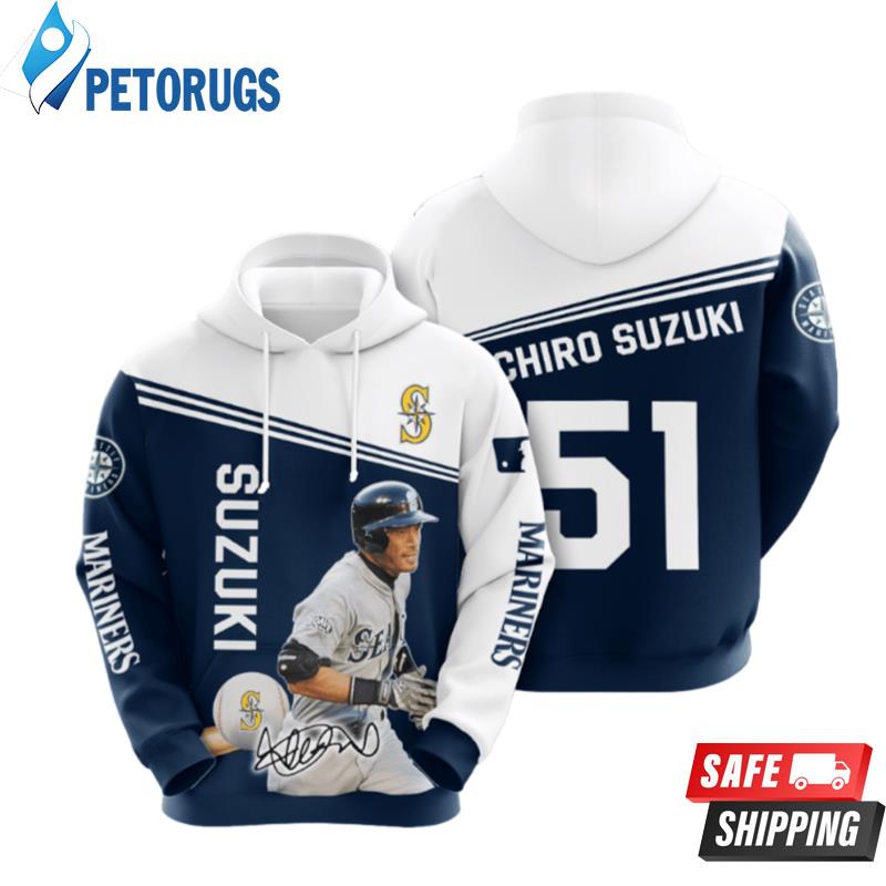 Seattle Mariners Ichiro Suzuki 3D Hoodie