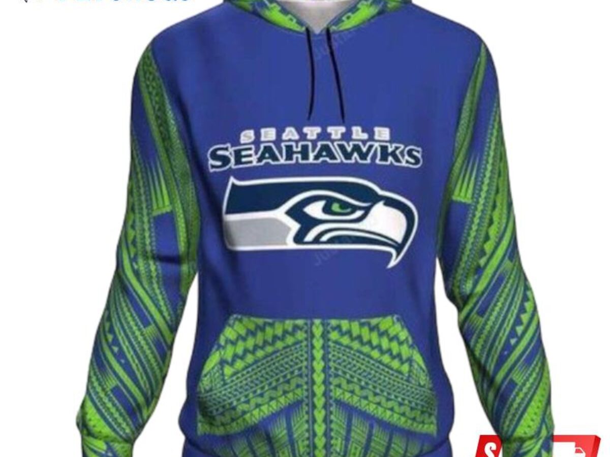 Seattle Seahawks Ncaa Football Maori Tattoo Blue Seattle Seahawks Seattle  Seahawks 3D Hoodie - Peto Rugs