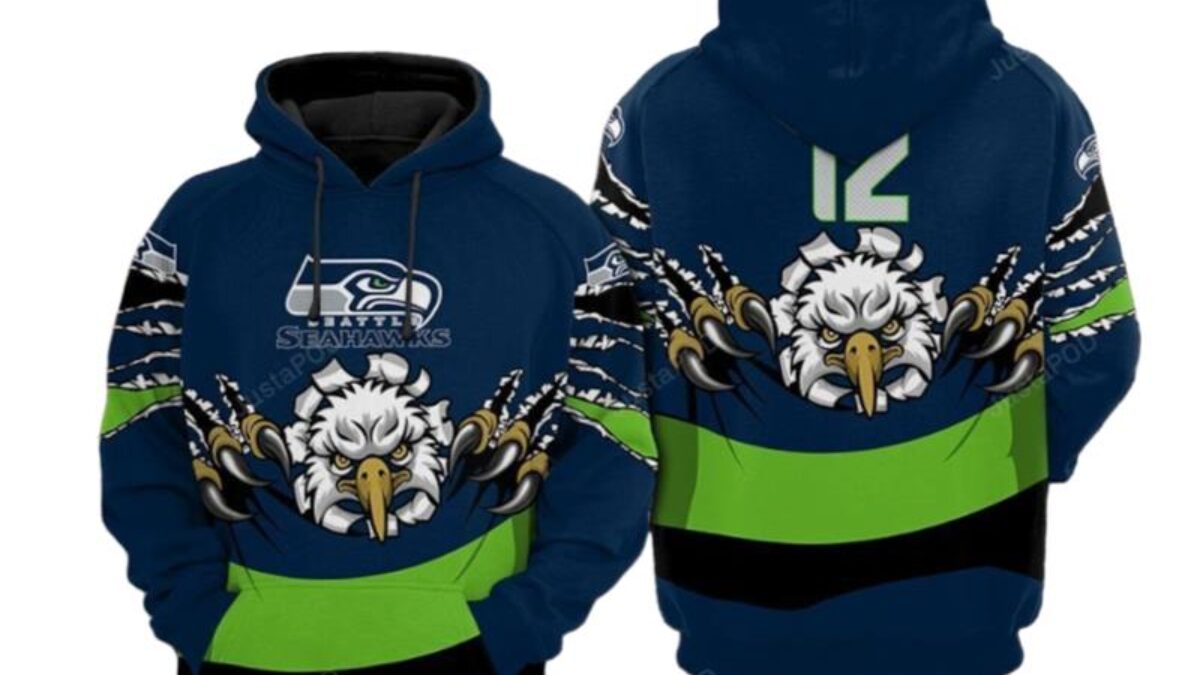 Seattle Seahawks NFL Green Hoodie, Zip Hoodie 3D All Over Print For Fans