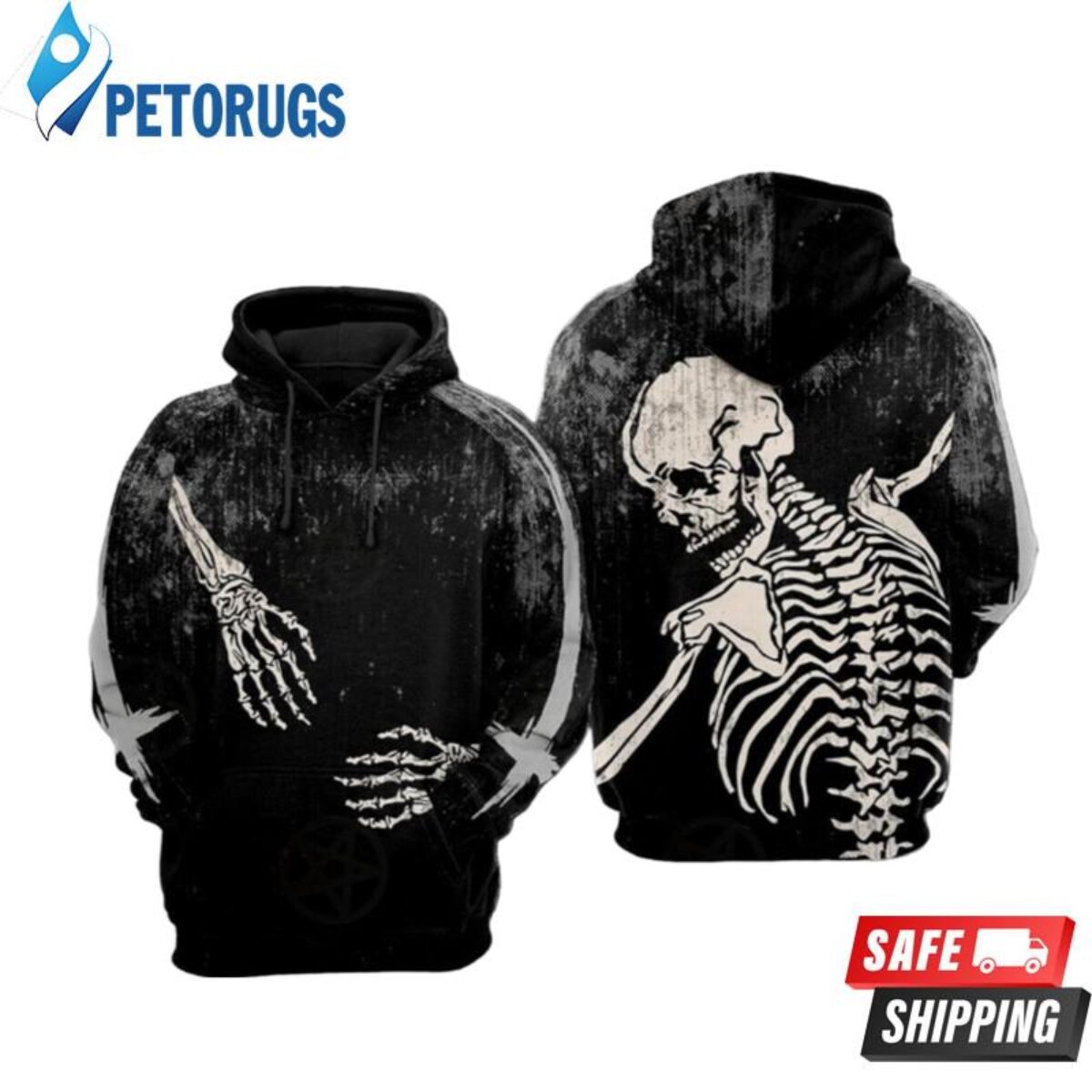 New York Giants Hiphop Skeleton 3D Hoodie - Peto Rugs