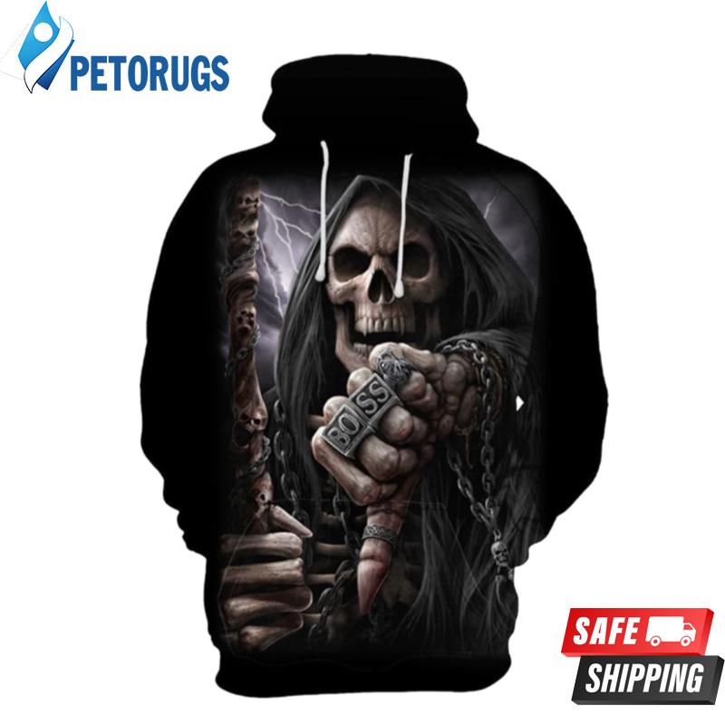 Skeleton Knight Big Pockets 3D Hoodie