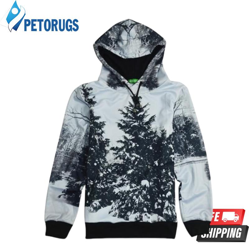 Snow Days Snowy Forest Snowed Out Ods Black & White 3D Hoodie