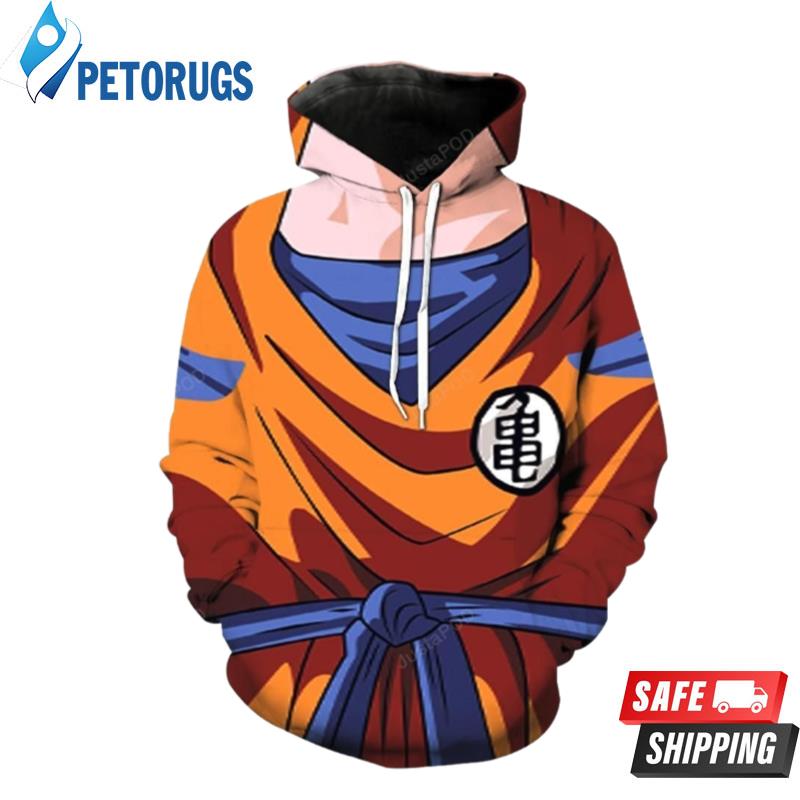 Son Goku Costume Outfit Orange Cosplay Dragon Ball Z 3D Hoodie