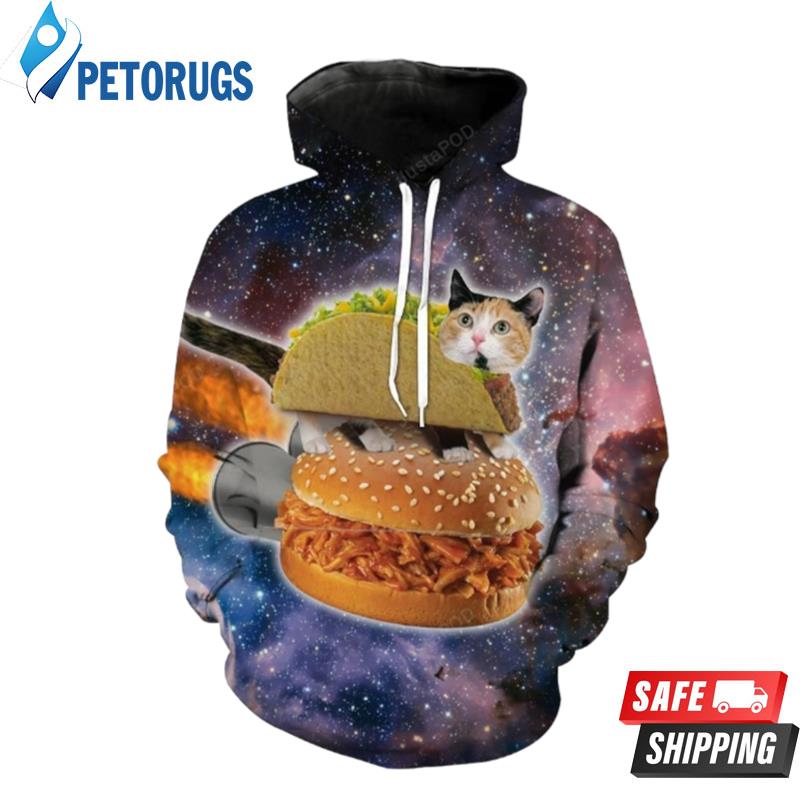Space Taco Cat Galaxy Cat S 3D Hoodie