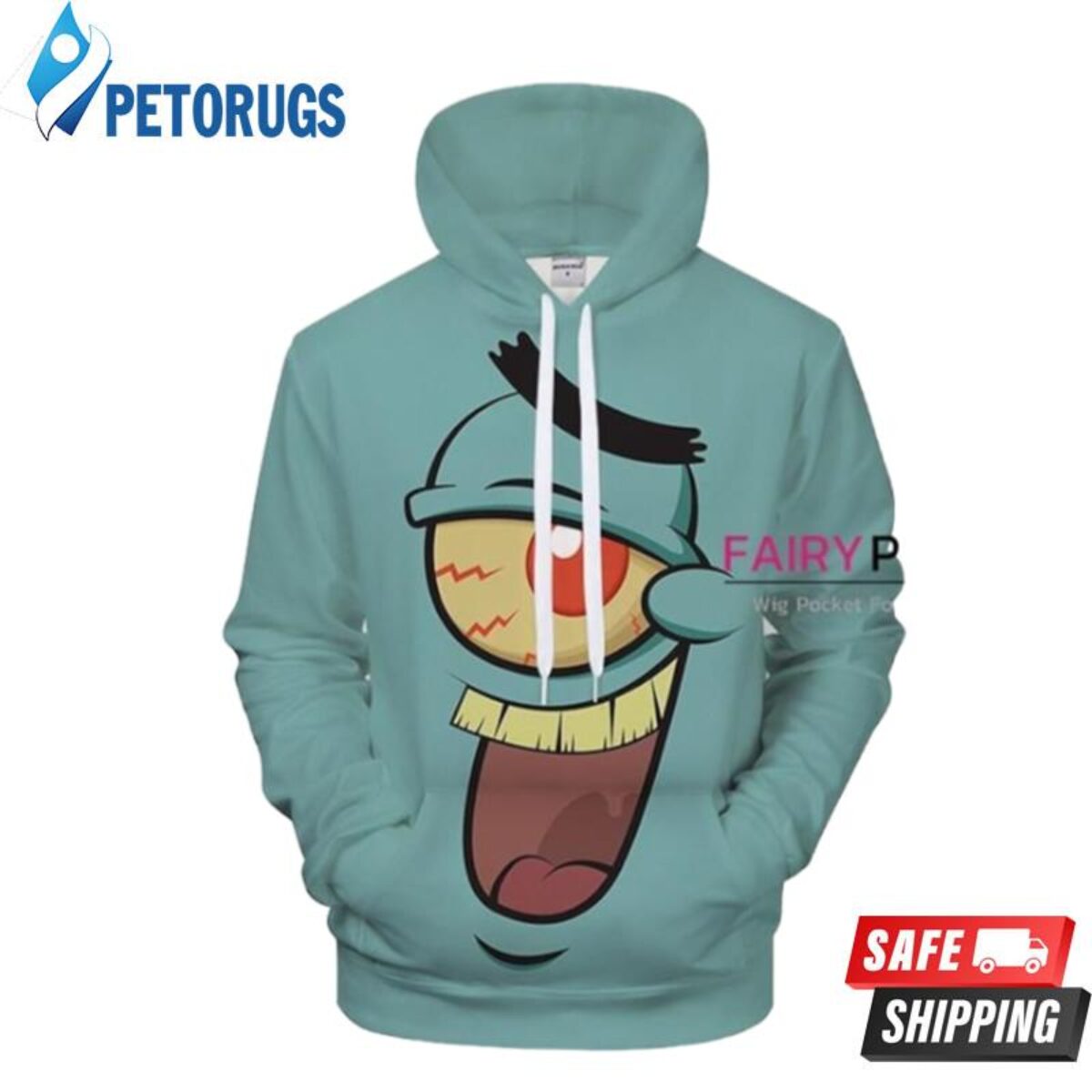 Spongebob Squarepants Plankton Sheldon 3D Hoodie Peto Rugs