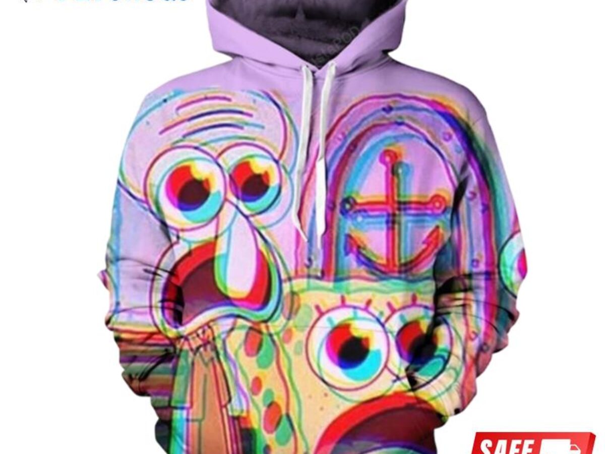 Spongebob Squarepants Squidwaword Tentacles Trippy 3D Hoodie