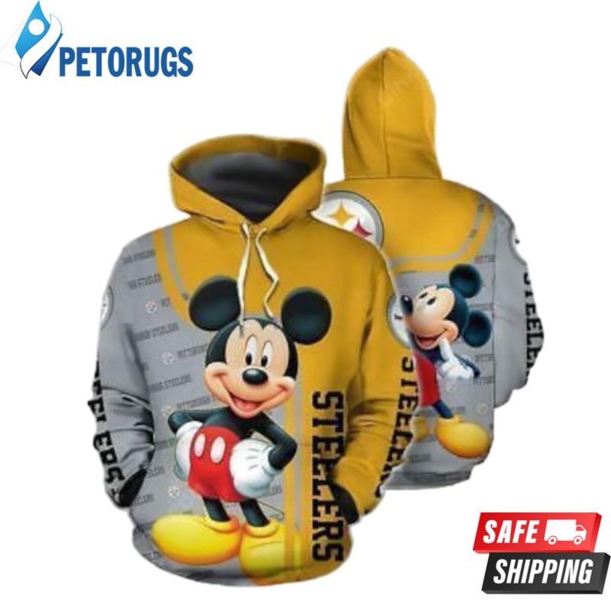 Pittsburgh Steelers NFL SKull Funny Yellow Hoodie, Zip Hoodie 3D All Over  Print For Fans