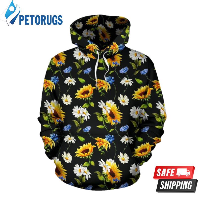 Sunflower Chamomile Bright Color 3D Hoodie