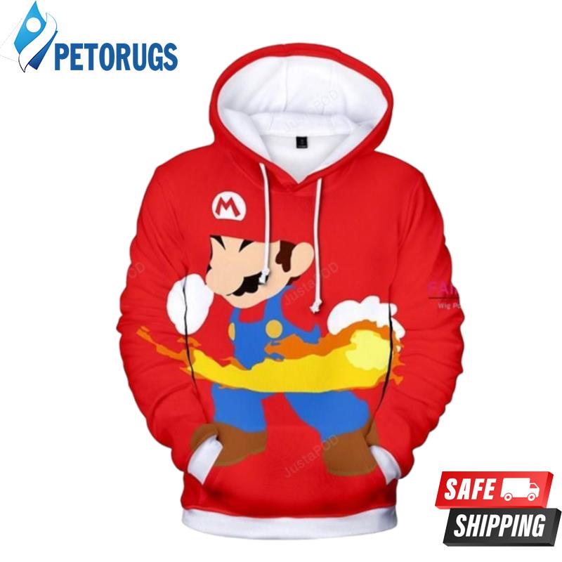 Super Mario Bros Mario Red 3D Hoodie