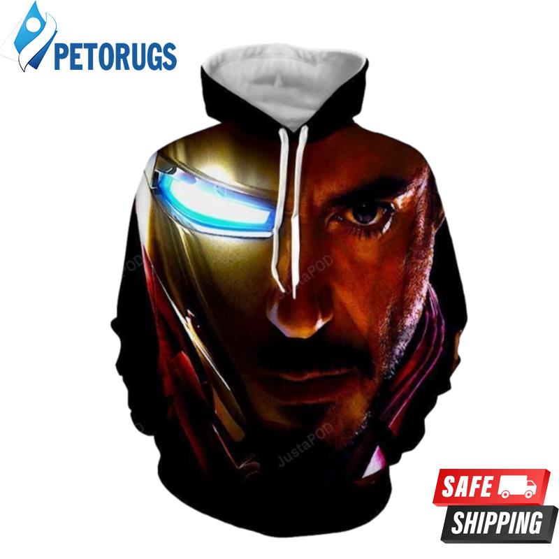 T Face Of Iron Man 3D Hoodie
