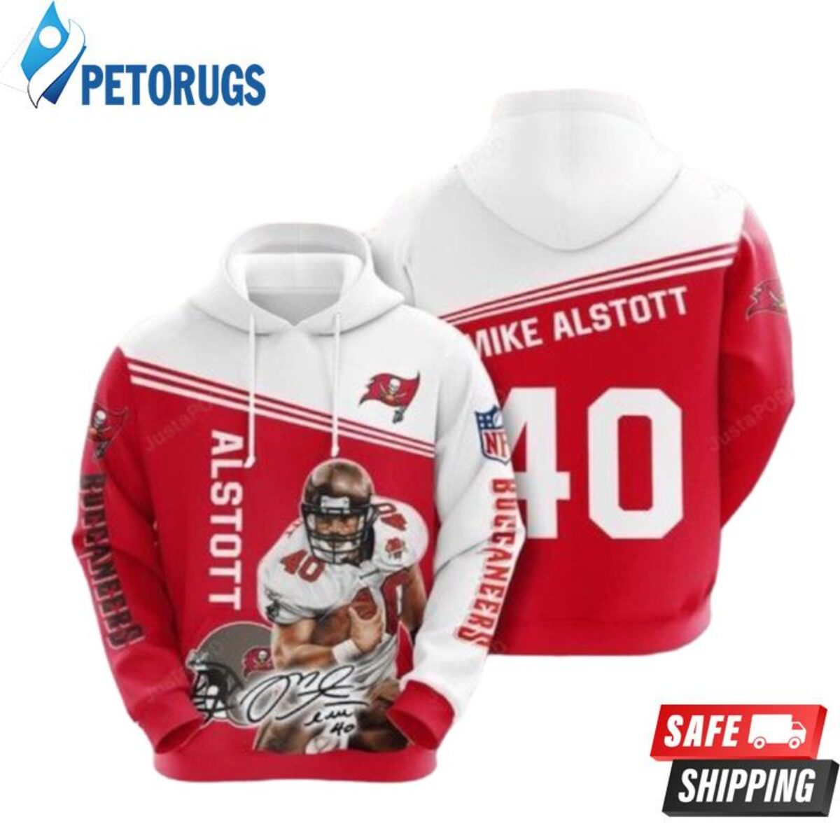 Tampa Bay Buccaneers Number 40 3D Hoodie - Peto Rugs