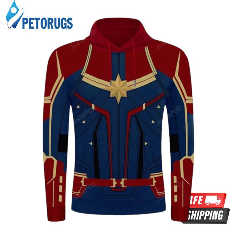 Teen Avengers 4 Captain Marvel Outfit 3D Hoodie
