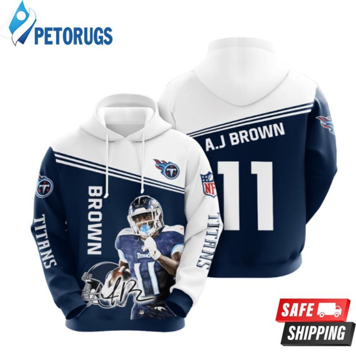 Tennessee Titans Ncaa Football Maori Tattoo Blue White Tennessee Titans  Tennessee Titans 3D Hoodie - Peto Rugs