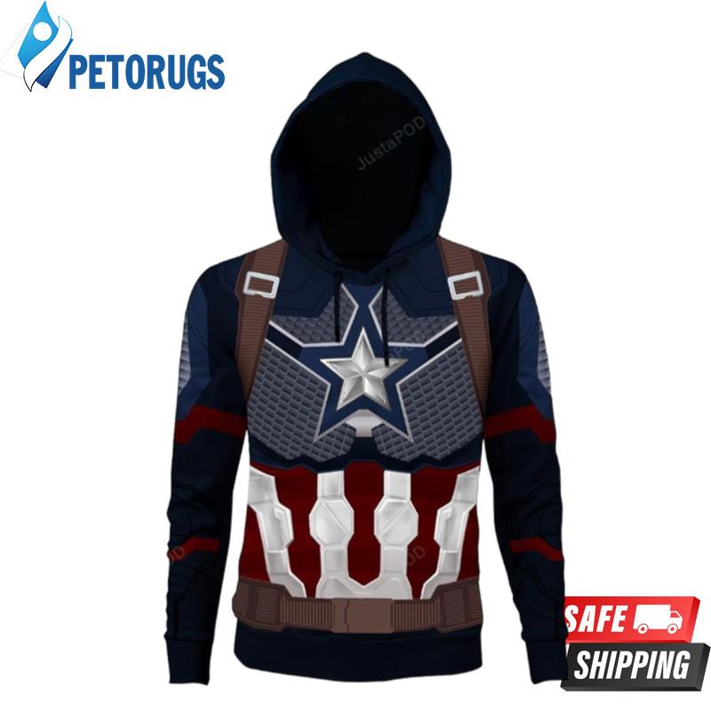 The Avengers Endgame Captain America Cosplay Thin Sports 3D Hoodie